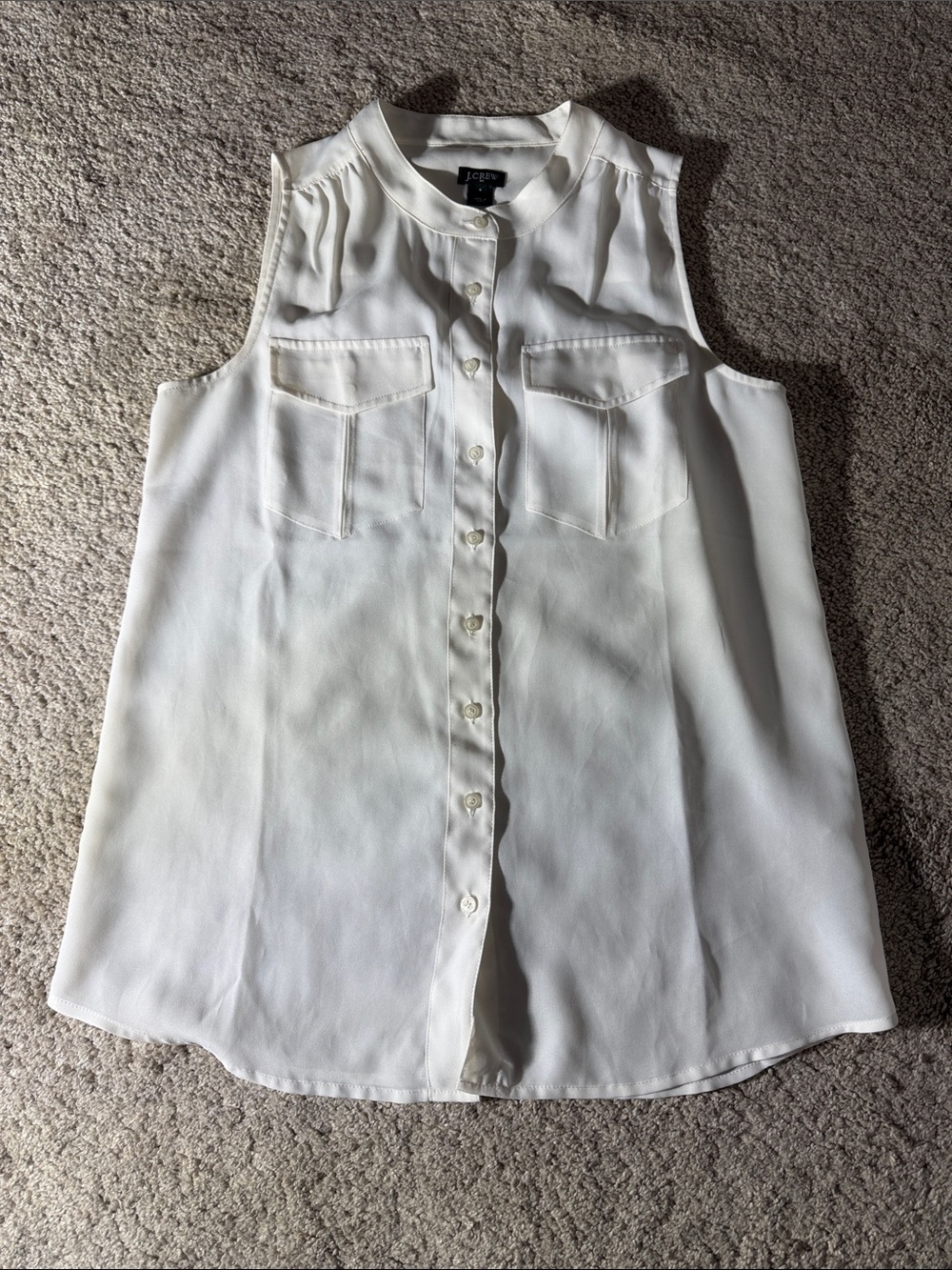 J Cree Sleeveless Button-Front Blouse